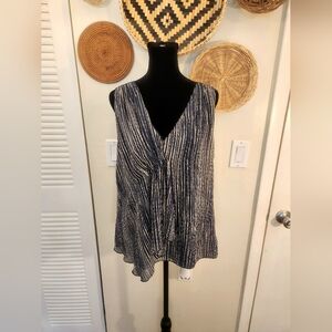 Coldwater Creek Blue and White Striped Blouse